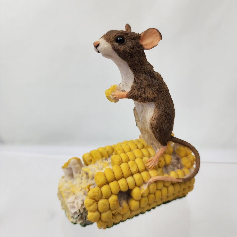 Crown Staffordshire Mouse on Corn Figurine Vintage Handpainted England Animal